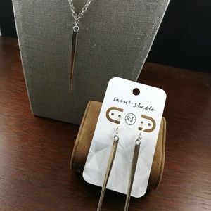 Handmade: sliver spike earrings and necklace set